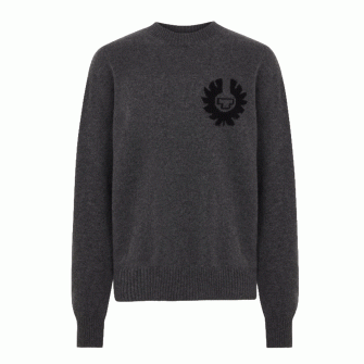 Belstaff Competition Crewneck Jumper - Charcoal Melange Belstaff Competition Crewneck Jumper - Charcoal Melange